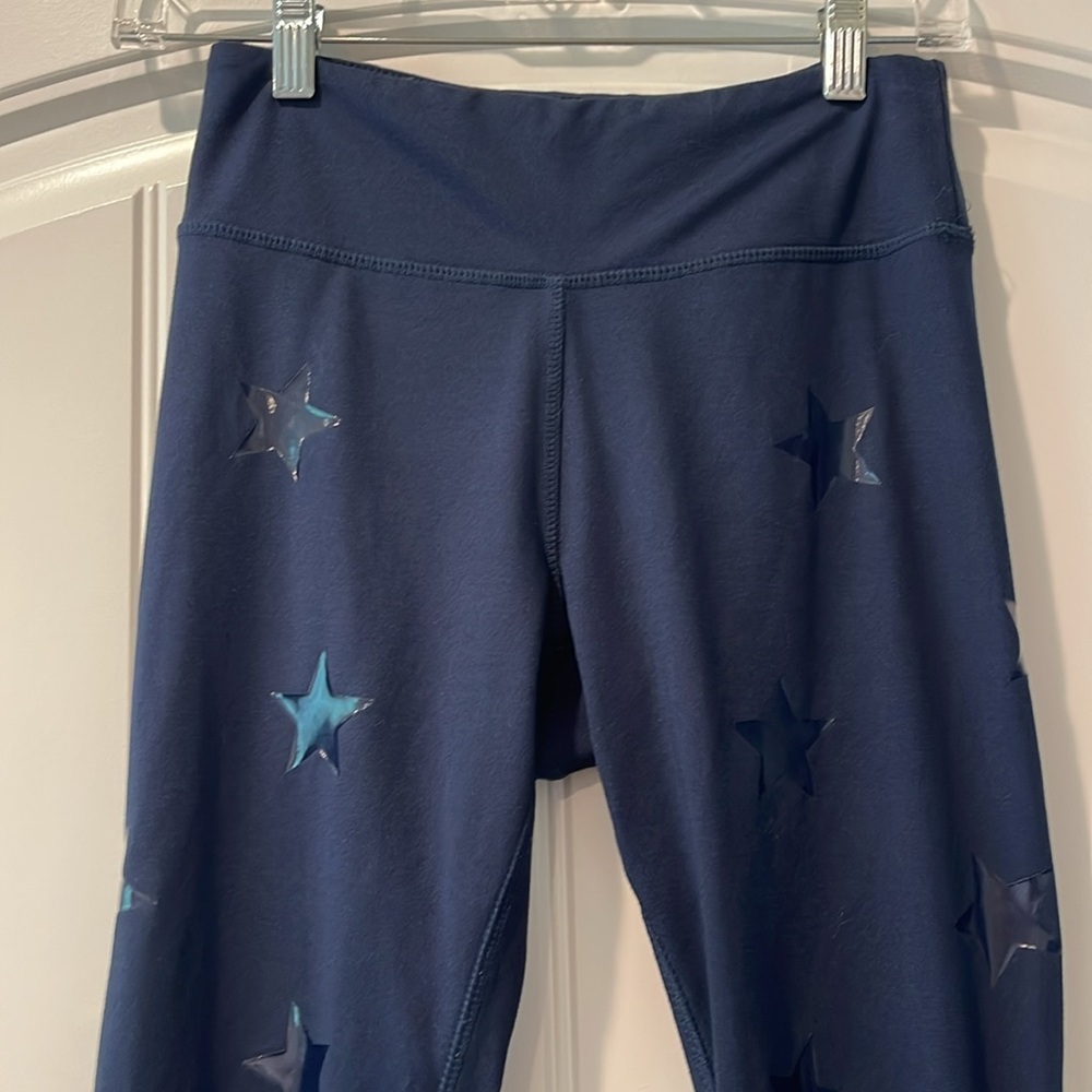 Jessica Simpson The Warmup Navy Blue Star Leggings M